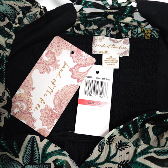 NWT B.O.G. Band of the Free Maisie Floral Mini Dress Sz. XS [2] Black Emerald - Picture 8 of 11